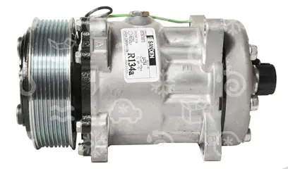 kompresor UNI SANDEN 7H15, řemenice 119 mm - PV8, 24V, připojení H
